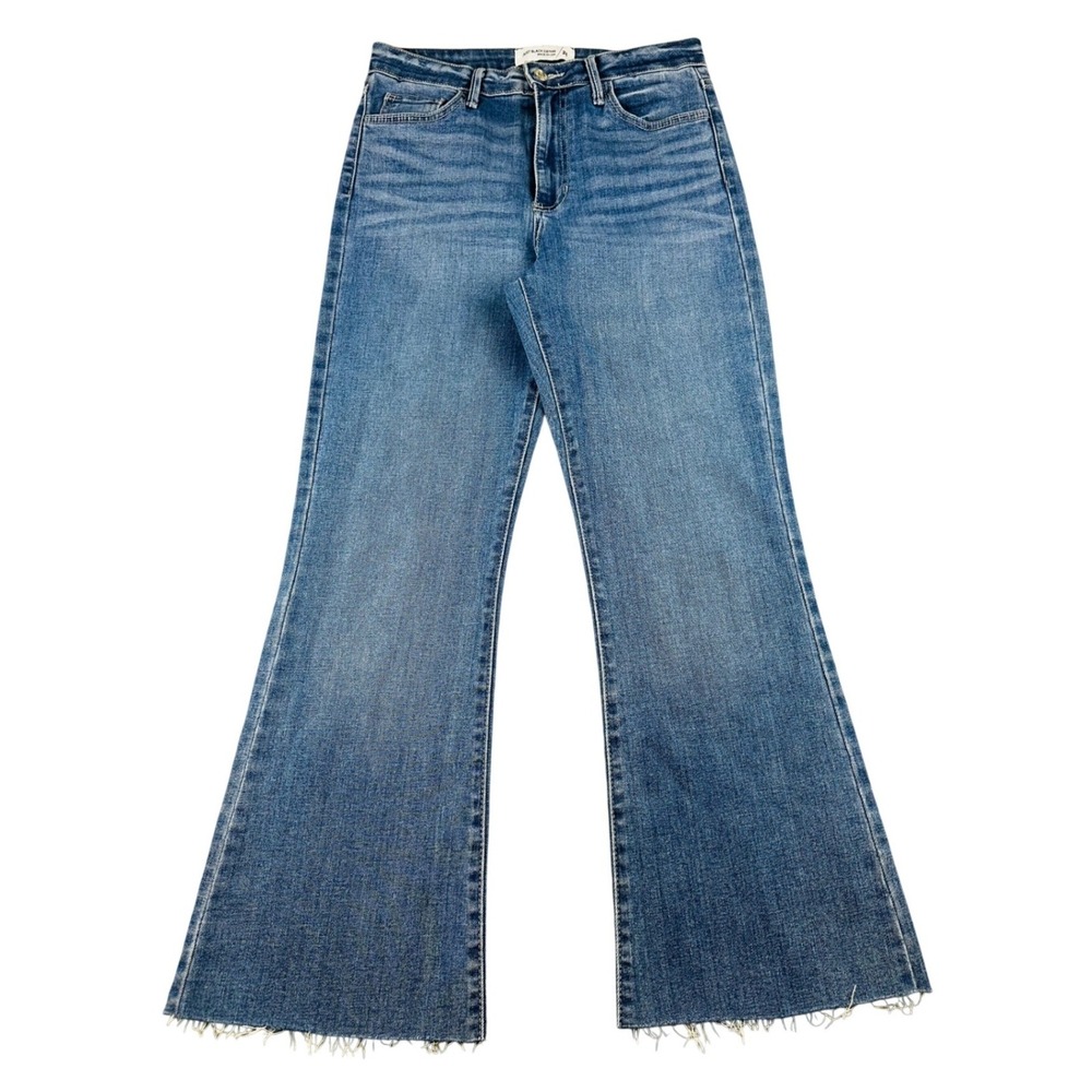Just Black Denim The Sandy Kick Flare Jeans Women 28 Blue High Rise Western Boho